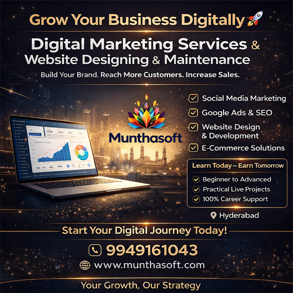 Digital Marketing Services & Training in Hyderabad | Munthasoft
