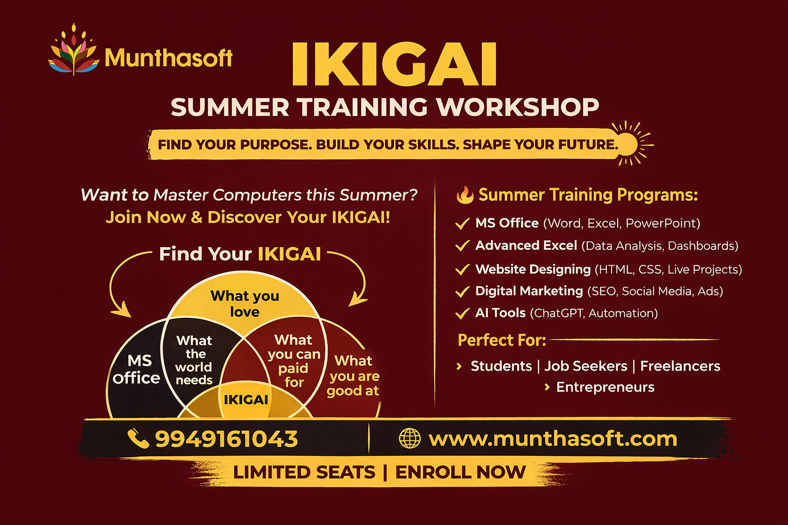 IKIGAI Summer Training Workshop 2026 – Build Skills, Find Your Purpose & Start Your Career!