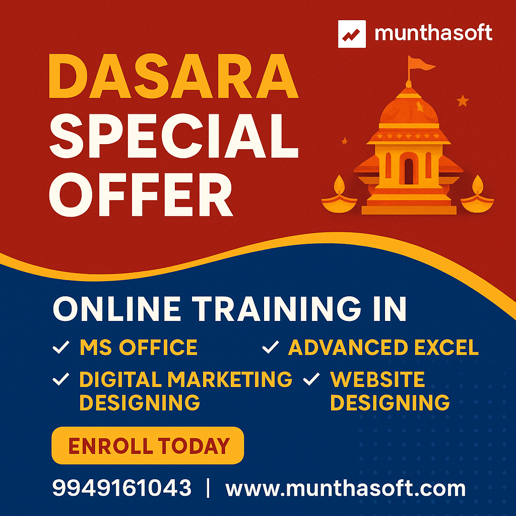 Upgrade Your Skills This Dasara with Munthasoft’s Online Training Programs!