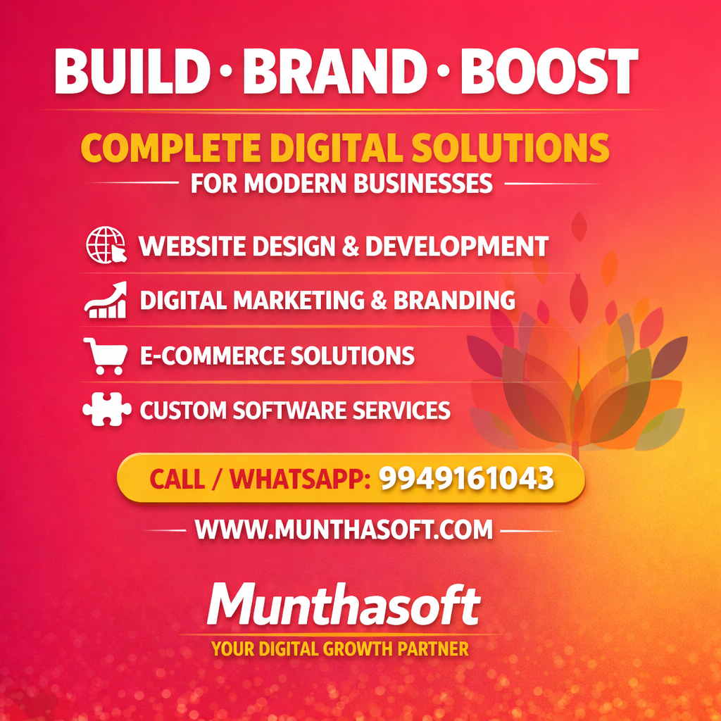 We design powerful digital solutions munthasoft 9949161043